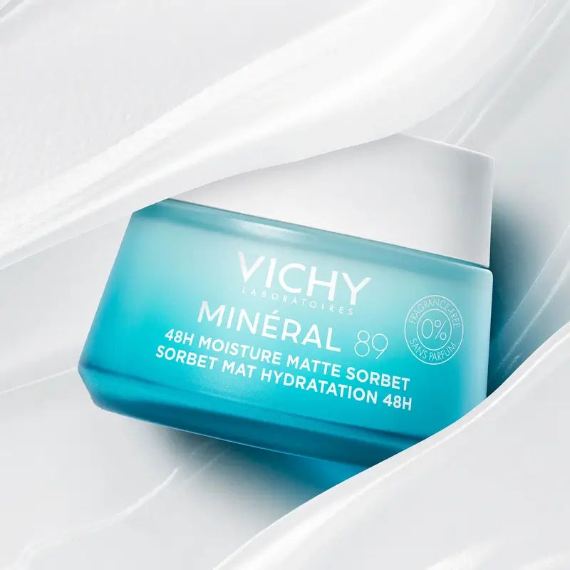 Vichy Mineral 89 Matte Gel Sorbet Hidratante 48H com Ácido Hialurónico , 50 ml