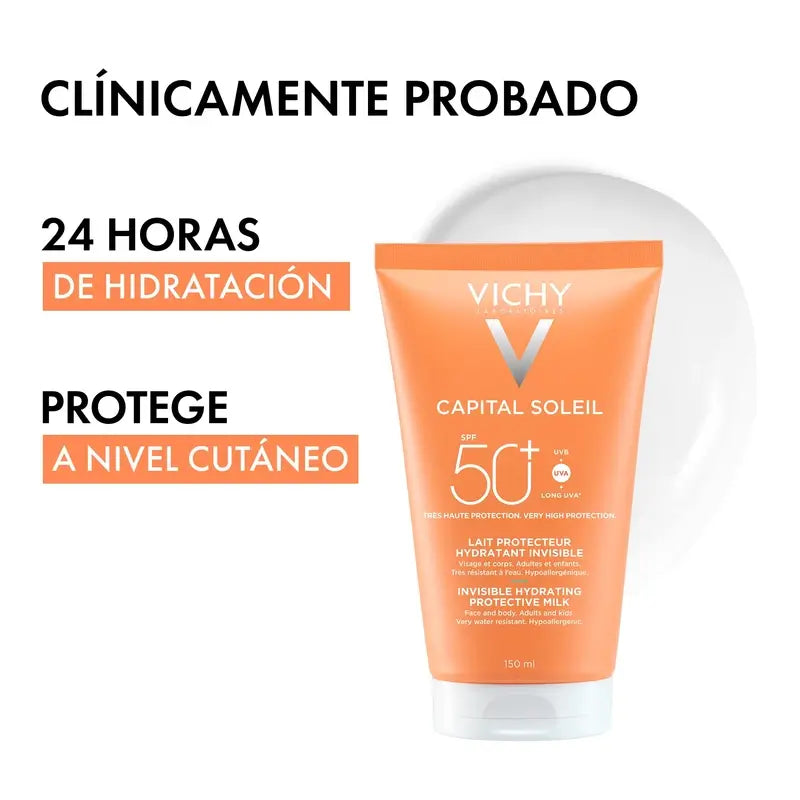 Vichy Solar Capital Soleil Leite Hidratante Protetor Solar Spf 50+ , 150 ml