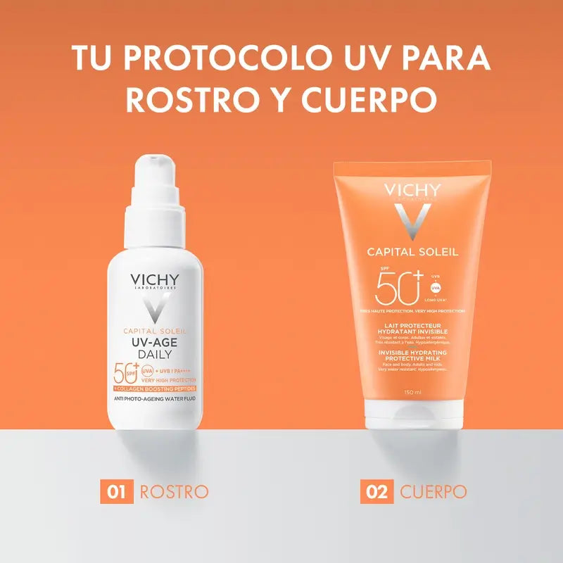 Vichy Solar Capital Soleil Leite Hidratante Protetor Solar Spf 50+ , 150 ml