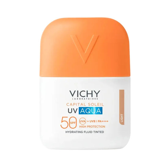 Vichy Solar Uv Aqua Fluido Hidratante Spf50 Tom Claro, 50 ml