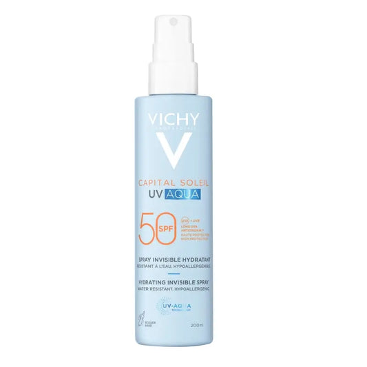 Vichy Solar Uv Aqua Spray Hidratante Invisível Spf50, 200 ml