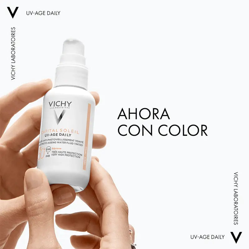 Vichy Capital Soleil UV Age Água Fluida Diária Cor Clara SPF50, 40ml