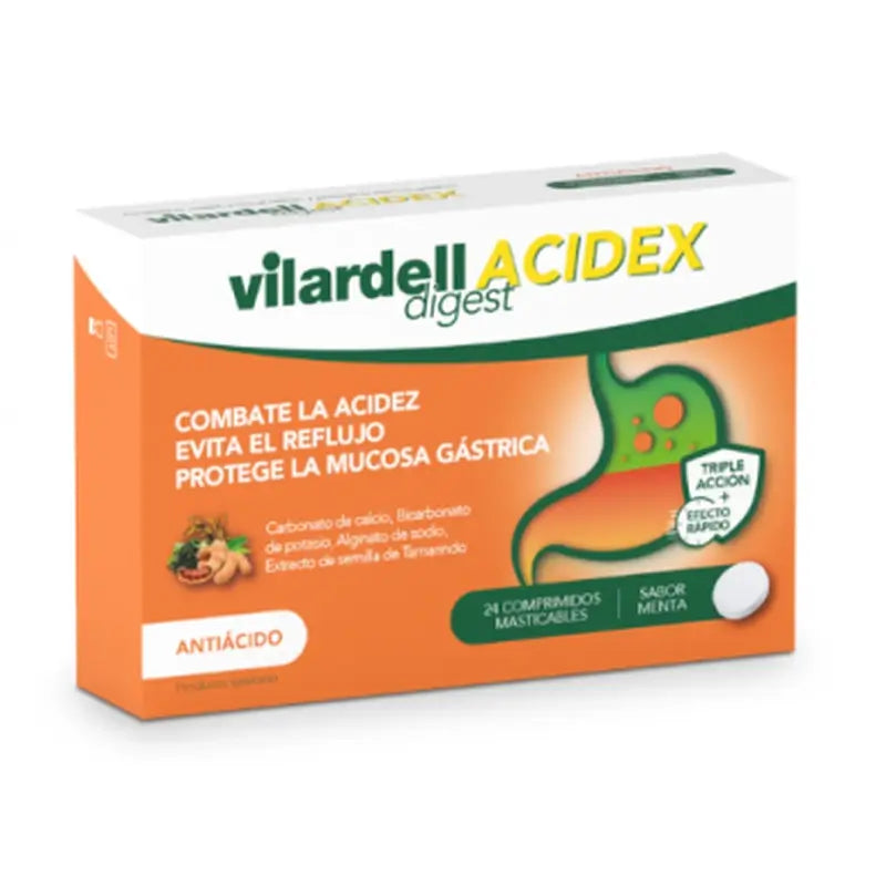Vilardell Digest Acidex Mint Flavour Chewables, 24 unidades