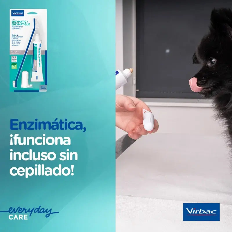 Virbac Cet Kit Escova + Pasta Dentífrica Enzimática 70 gr Para Animais de Estimação