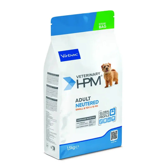 Virbac Hpm Adult Dog Neutered Small & Toy 1,5kg, alimento para cães
