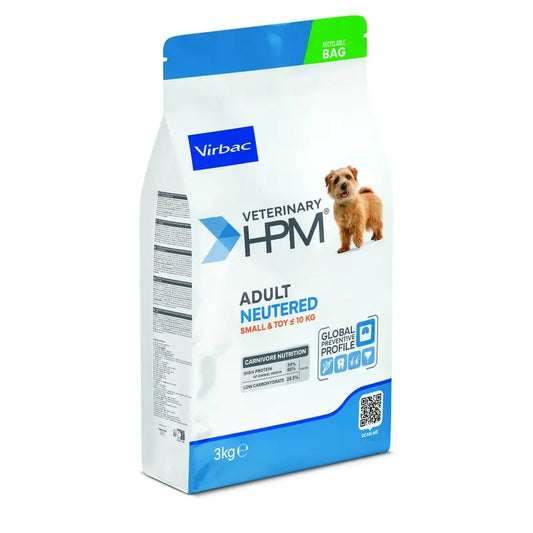 Virbac Hpm Adult Dog Neutered Small & Toy 3kg, alimento para cães