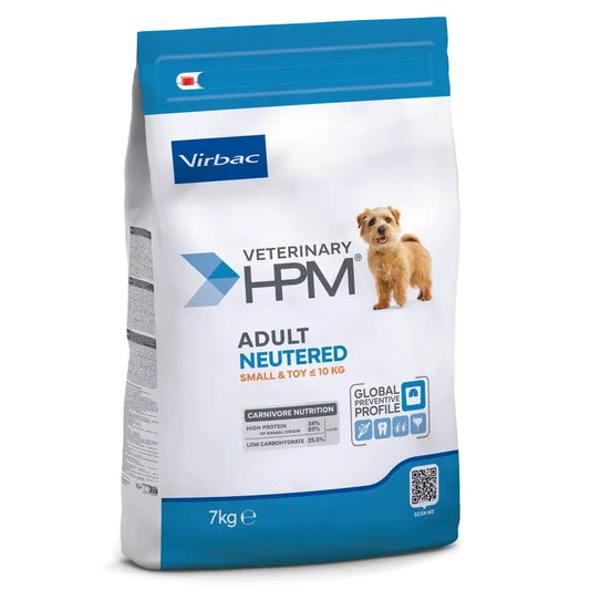 Virbac Hpm Adult Dog Neutered Small & Toy 7kg, alimento para cães