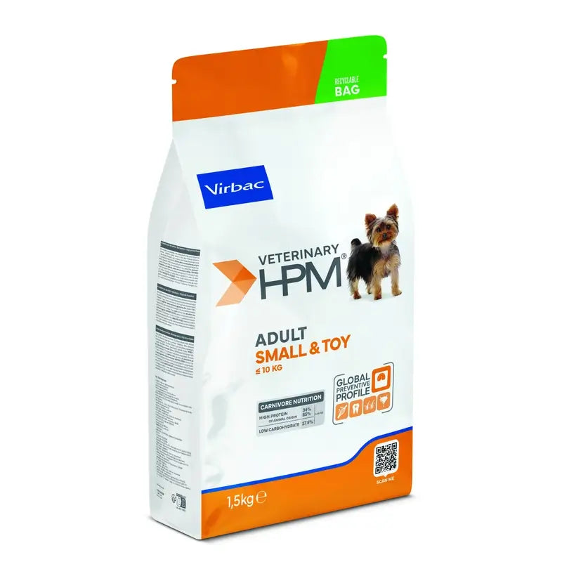 Virbac Hpm Adult Dog Small & Toy 1,5kg, alimento para cães