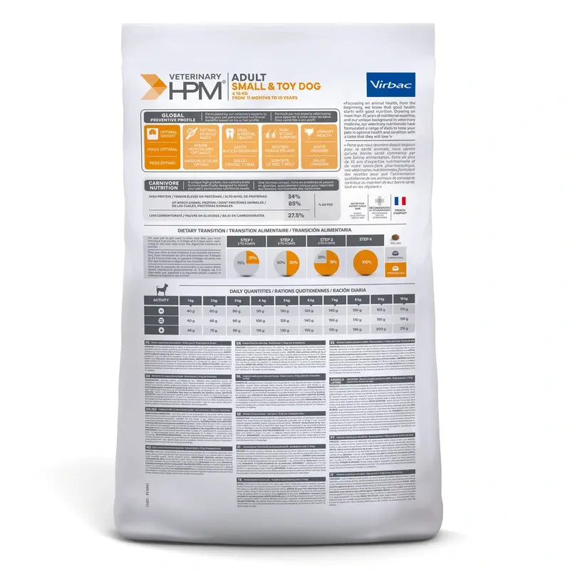 Virbac Hpm Adult Dog Small & Toy 7kg, alimento para cães