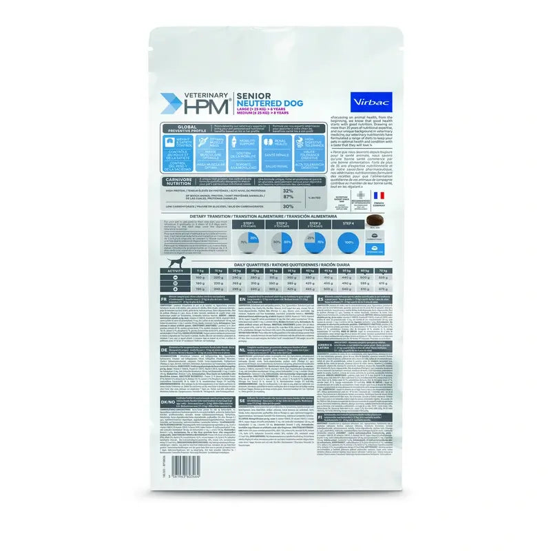 Virbac HPM Sênior Cão Neutreado 3 kg Comida