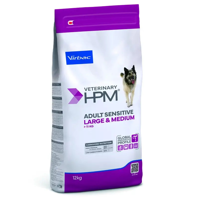 VIRBAC HPM DIGESTA SENSÍVEL AO CANINO GRANDE MED. 12 KG