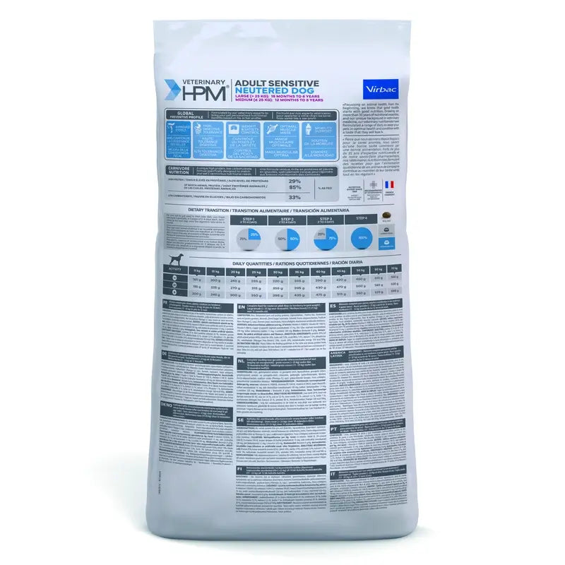 VIRBAC HPM DIGESTA SENSÍVEL AO CANINO CASTROU GRANDE MED. 12 KG
