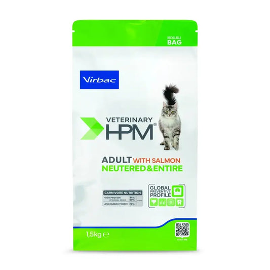 Virbac hpm salmão adulto neutralizado e gatos de alimentos 1,5 kg