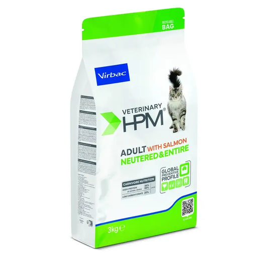 Virbac hpm salmão adulto neutralizado e gatos inteiros 3 kg