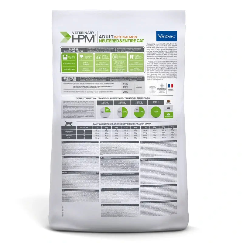 Virbac hmp adulto salmão neutralizado e gatos inteiros 7 kg