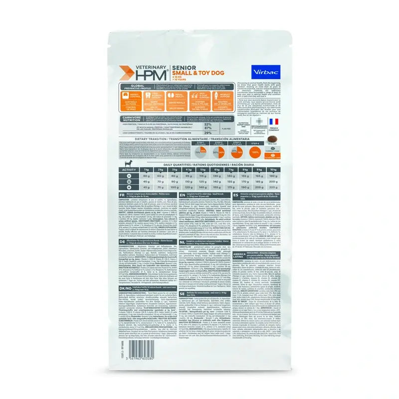 Virbac Hpm Senior Dog Small & Toy 1,5kg, alimento para cães