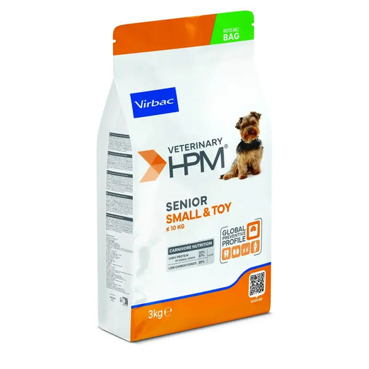 Virbac Hpm Senior Dog Small & Toy 3kg, alimento para cães
