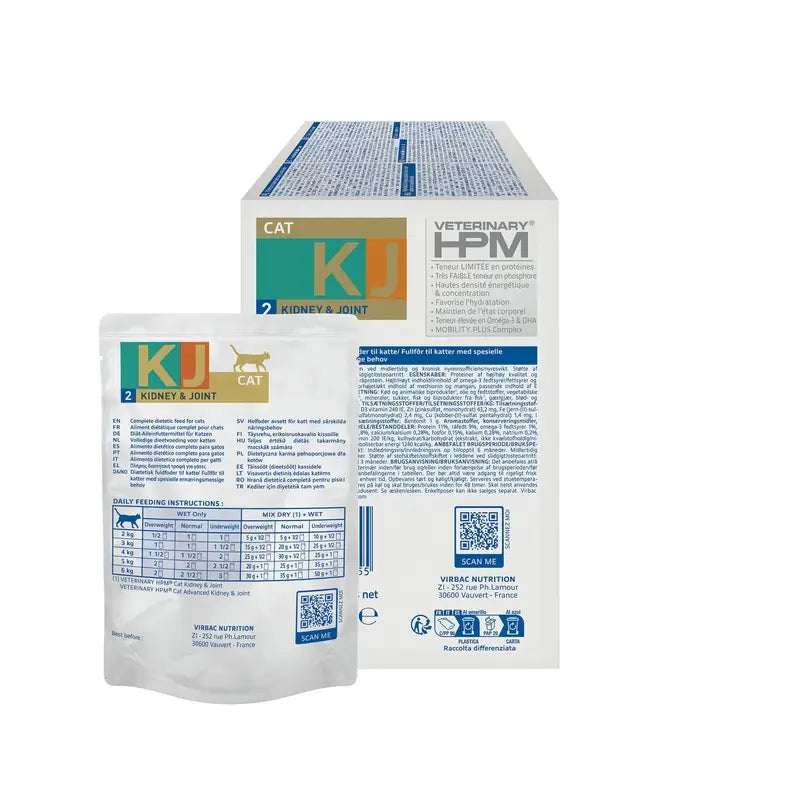 Virbac KJ2 Feline Kidney & Joint Wet Cat Food ,12x85g