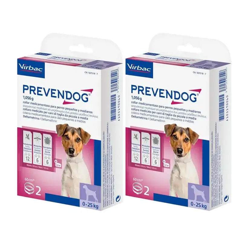 Virbac Prevendog Coleira Anti-Parasita, Embalagem 2 x 60 cm 2 unidades