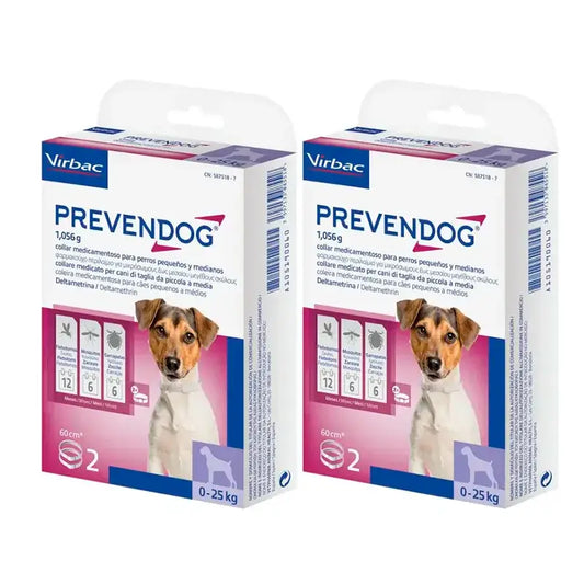 Virbac Prevendog Coleira Anti-Parasita, Embalagem 2 x 60 cm 2 unidades