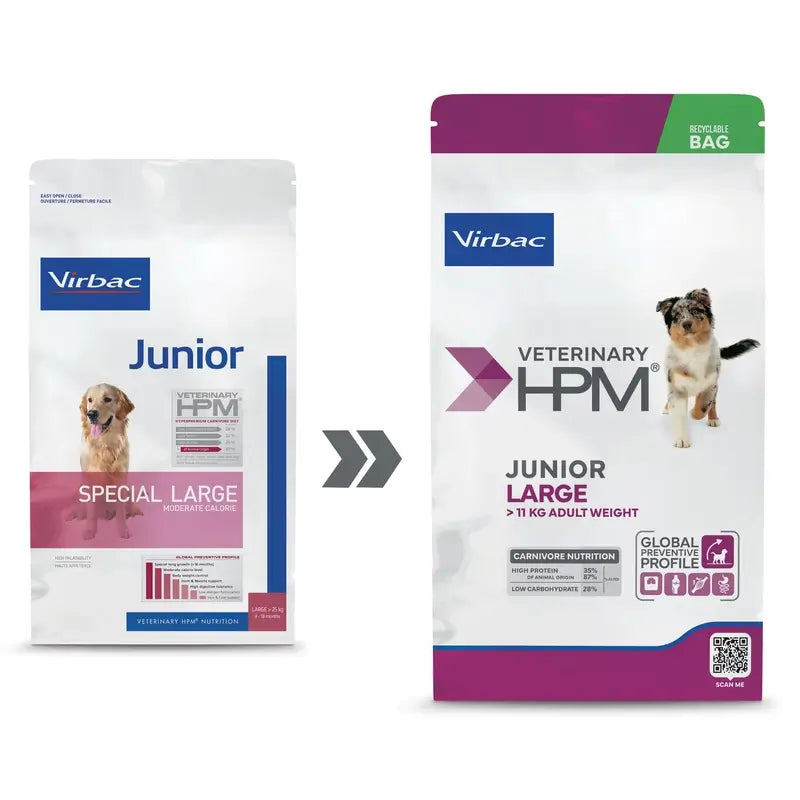 Virbac Veterinary HPM Junior Large Dog , 12 kg, alimento para cães