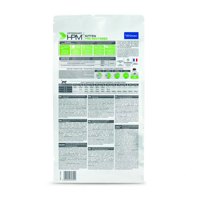 Virbac Veterinary HPM Kitten Pre Neutered Cat , 1,5 kg, alimento para gatos