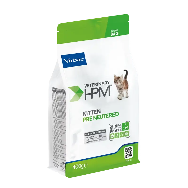 Virbac Veterinary HPM Kitten Pre Neutered Cat , 400 g, alimento para gatos