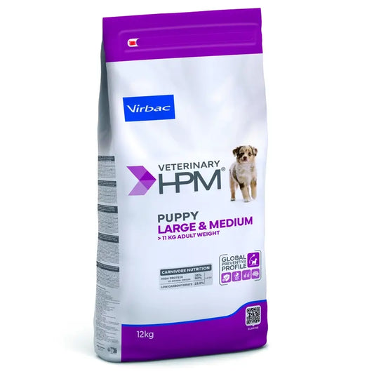 Virbac Veterinary HPM Puppy Large & Medium Dog , 12 kg, Alimento para cães