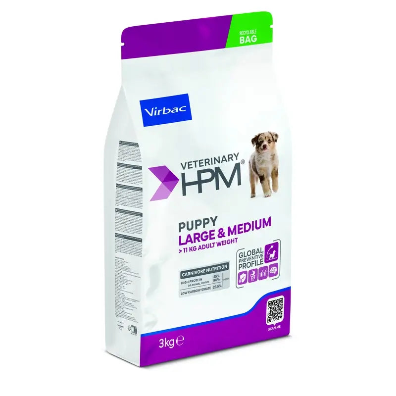 Virbac Veterinary HPM Puppy Large & Medium Dog , 3 kg, alimento para cães