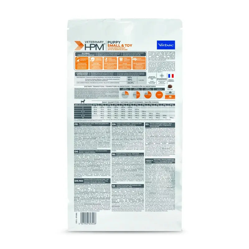 Virbac Veterinary HPM Puppy Small & Toy Dog , 1,5 kg, alimento para cães