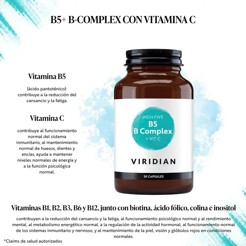 Viridian High Five B Complex Com Ascorbato Mg 30Cap.Veg.