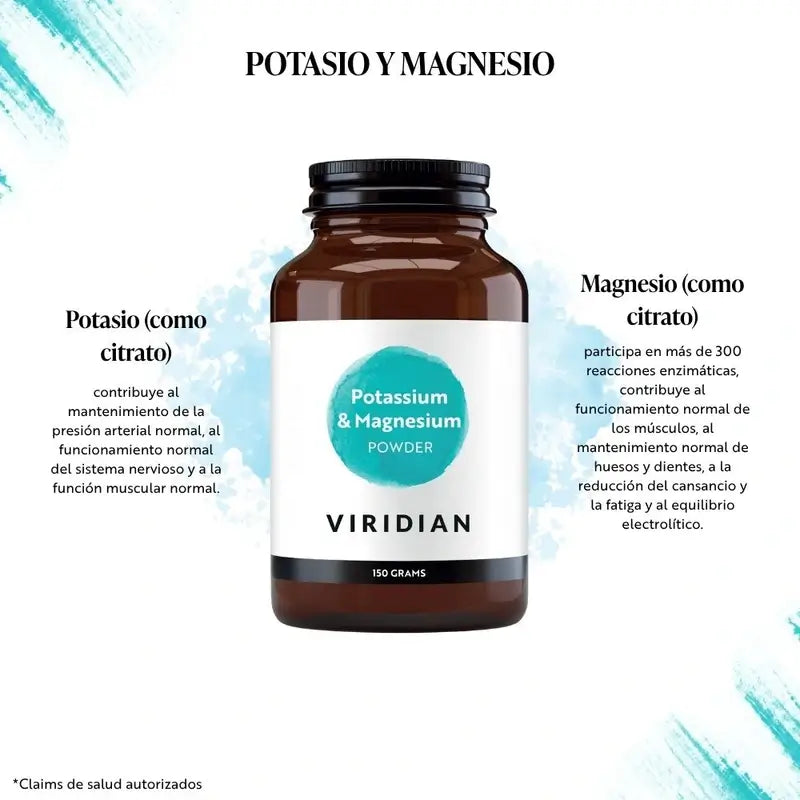 Viridian Citrato de Magnésio e Potássio em Pó , 150 g