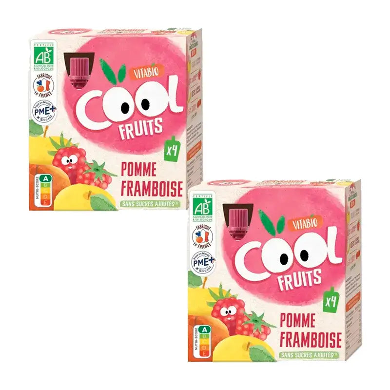 Vitabio Cool Fruits Maçã e Framboesa Saquetas 90 Gr , 2 x 4 unidades