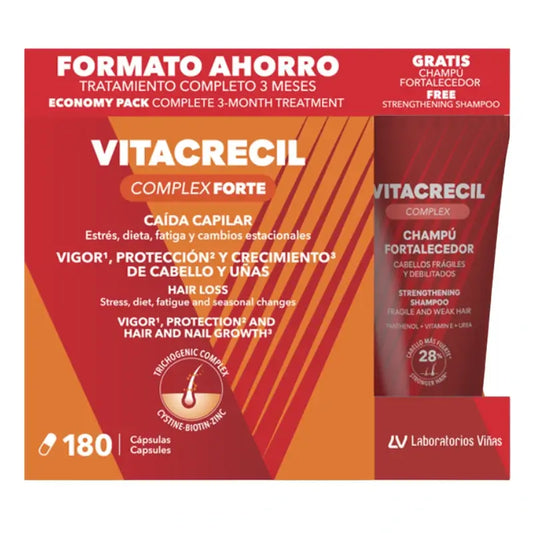 Vitacrecil Complex Forte 180 Comprimidos + Champô 100 Ml
