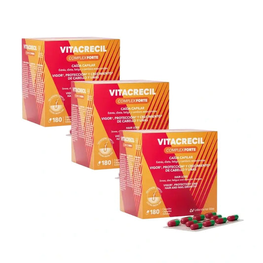 Vitacrecil Complex Forte, Embalagem 3 x 180 cápsulas