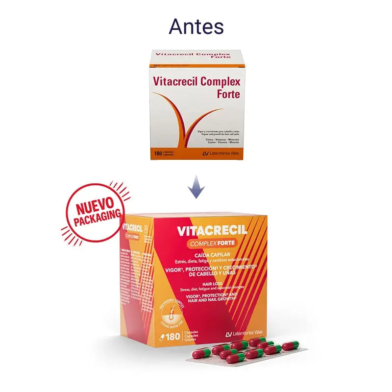 Vitacrecil Complex Forte, Embalagem 3 x 180 cápsulas