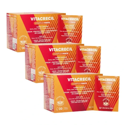 Vitacrecil Complex Forte, embalagem de 3 x 30 saquetas