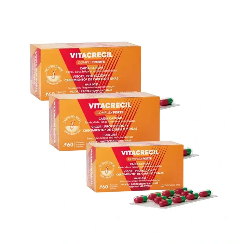 Vitacrecil Complex Forte, Embalagem 3 x 60 Cápsulas