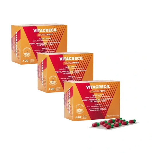 Vitacrecil Complex Forte, Embalagem 3 x 90 cápsulas