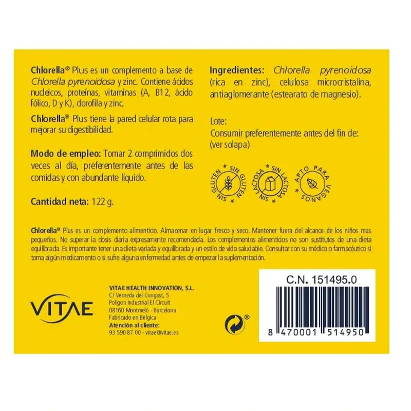 VITAE Chlorella Plus, 120 comprimidos