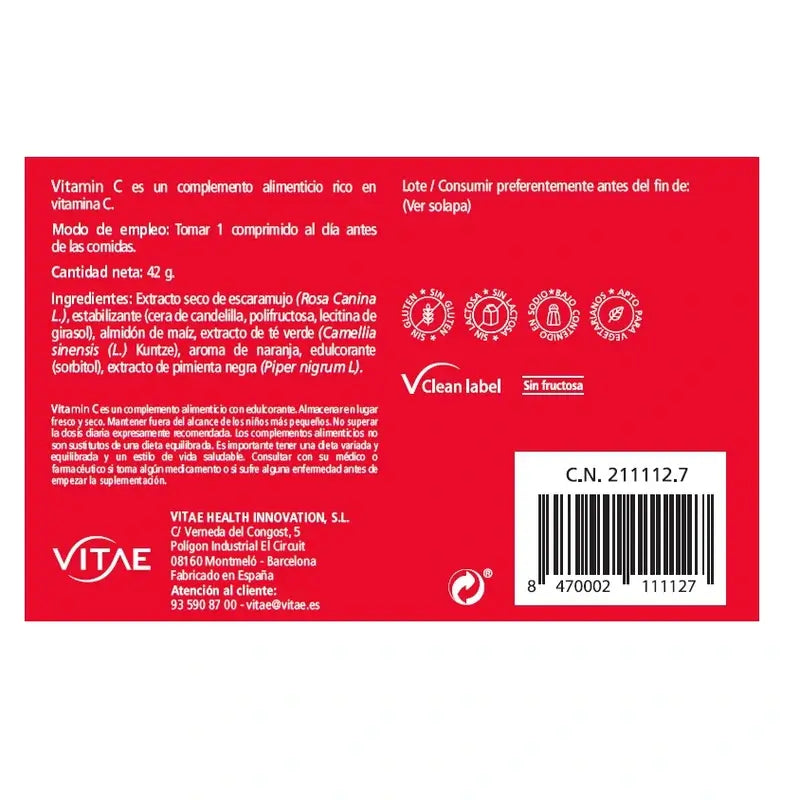 VITAE Vitamina C, 30 comprimidos