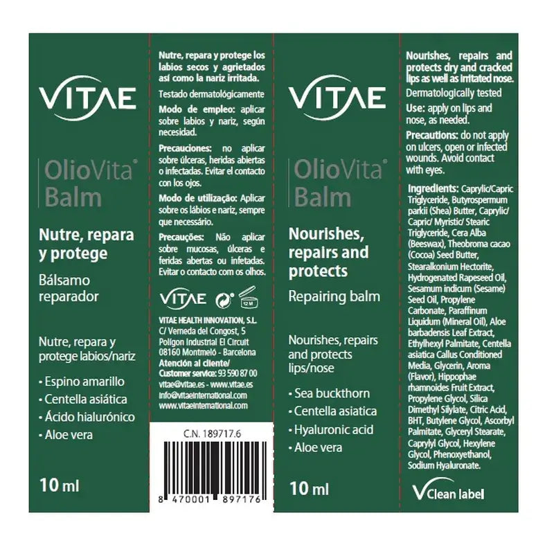 VITAE Bálsamo Oliovita, 10ml