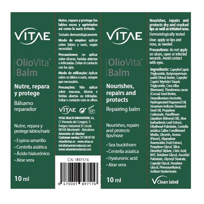 VITAE Bálsamo Oliovita, 10ml