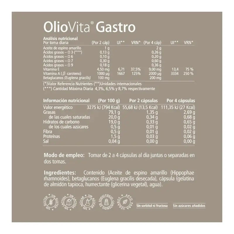 VITAE Oliovita Gastro, 60 cápsulas