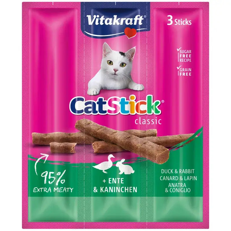 Vitakraft Cat Stick Mini Pato e Coelho 20x3 unidades