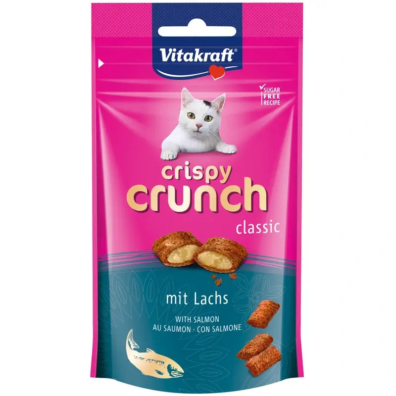 Vitakraft Crispy Crunch Salmão para Gatos 8x60 gramas