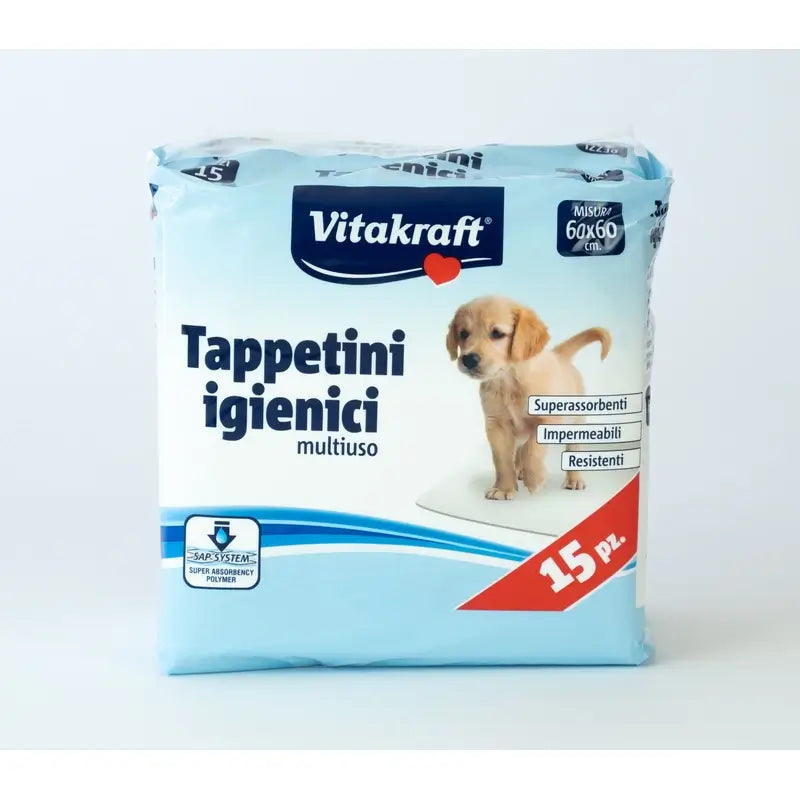 Vitakraft Tapetes Absorventes para Cachorros 60x60 cm, 15 unidades