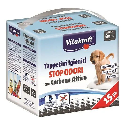 Vitakraft Absorventes Sanitários com Carvão Ativo, 15 unidades