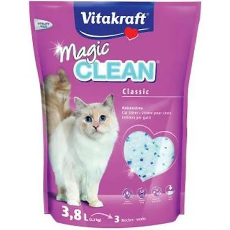 Vitakraft Magic Clean Pérolas de sílica 3, 8 litros, 1, 7 quilos, 8 unidades