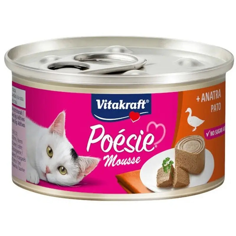 Vitakraft Poesie Mousse de Pato, Lata de 12 x 85 gramas